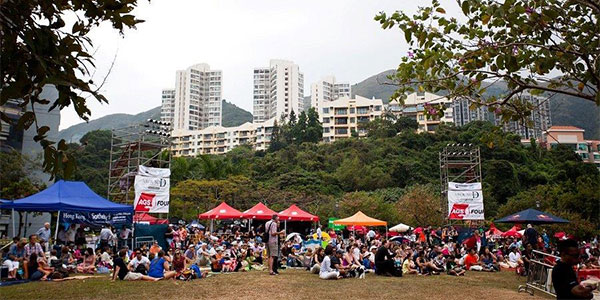 Picnic in a park in Hong Kong