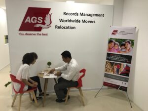 AGS Records Management exhibition booth.