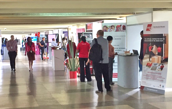 UN Info day exhibition hall.