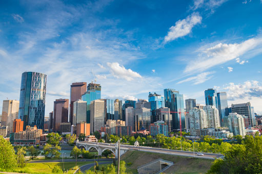 Skyline views of Calgary, in Canada