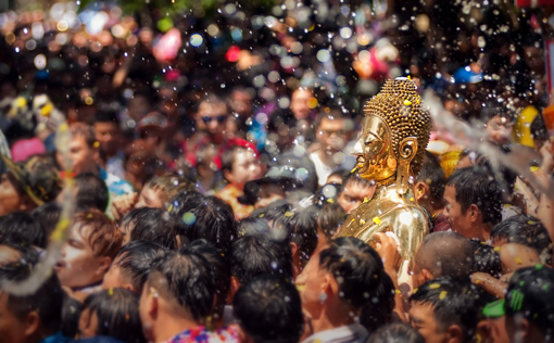 Buddha statue at Songkran water festival